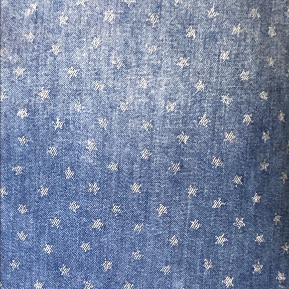 Johnny Was 3J Workshop Blue Long Sleeve Boxy Button Down with Stars - Picture 4 of 6